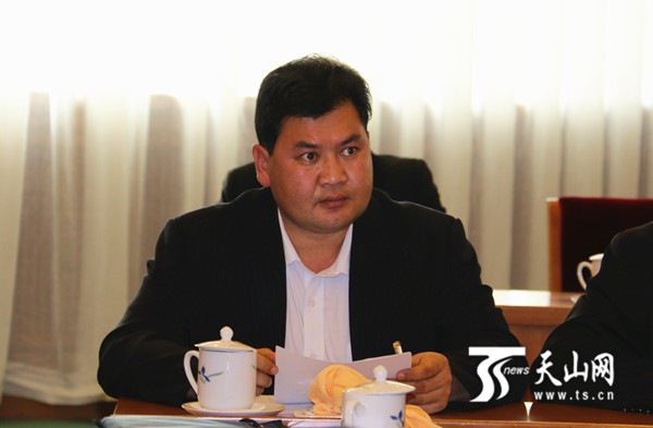全國人大代表牙生·吐爾遜在小組會上發言。